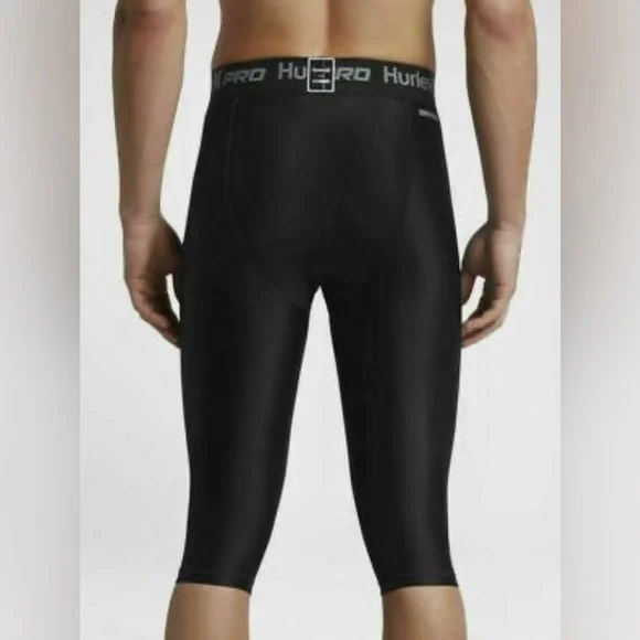 NEW Hurley Pro 23” Compression Surf Tights Shorts Black 50+ UPF JJF - Picture 2 of 4